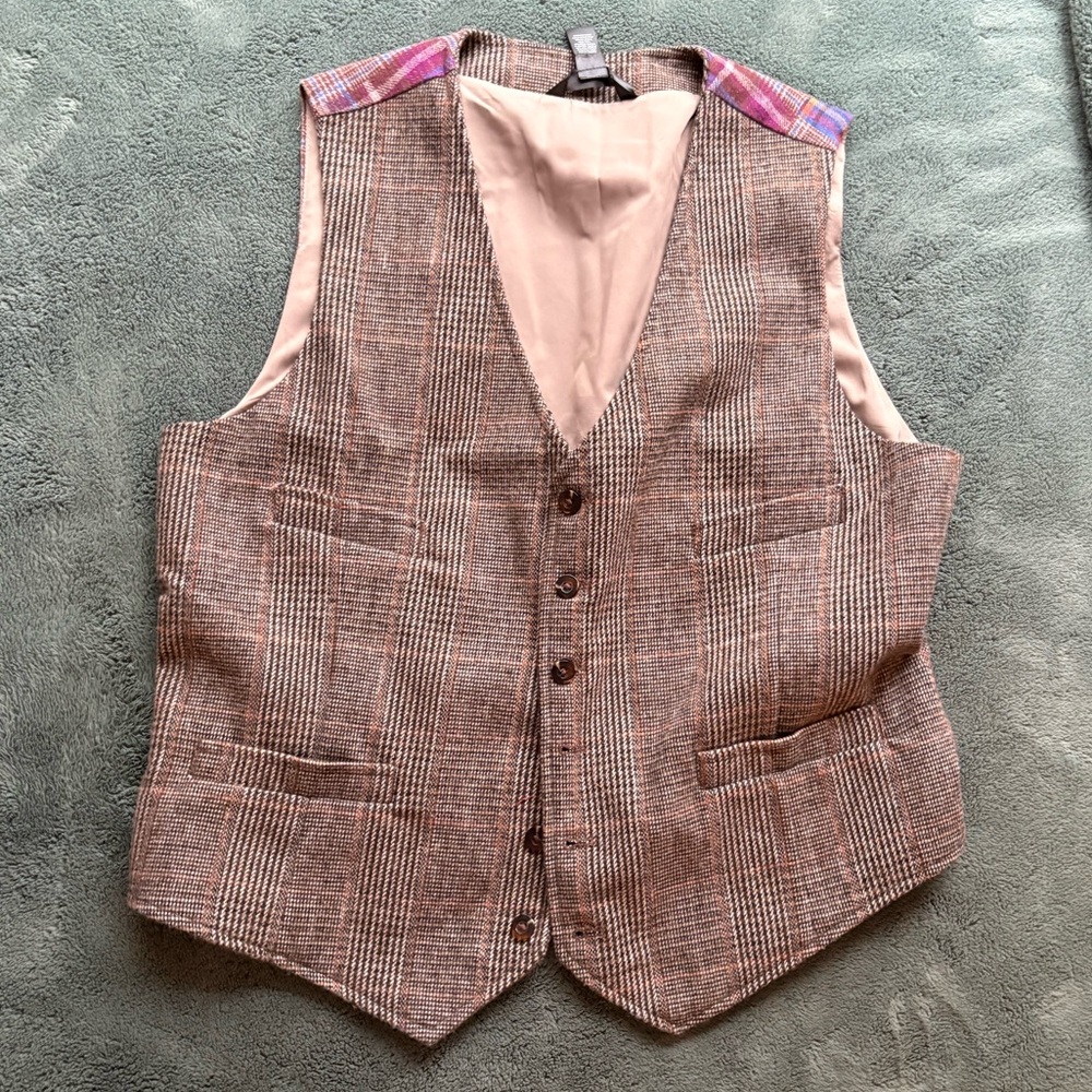 Goodfellow & Co Brown Checkered Vest